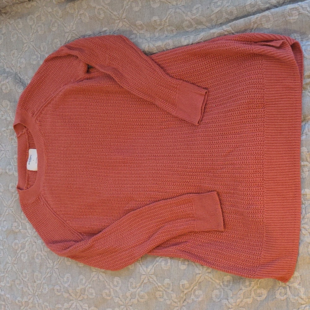 Dusty Coral Maternity tunic sweater, small